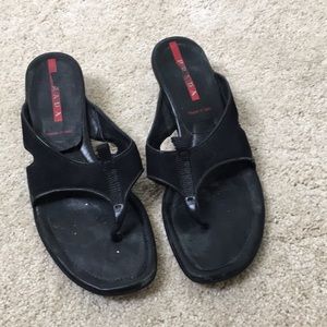 Authentic USED black Prada sandals! Good condition